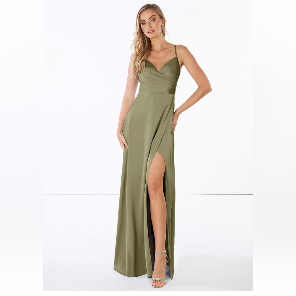 Azazie Calista Bridesmaid Dress Pistachio